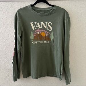 Vans Forest Green Graphic Long Sleeve Tee